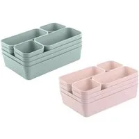 Engelland Schubladeneinsatz Schubladen-Organizer (Vorteils-Set, 16 St., individuelle Anordnung, passend für alle gängigen Schubladen), BPA-frei, spülmaschinengeeignet, gefrierschrankgeeignet