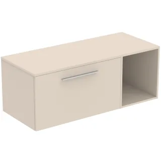 Ideal Standard Möbel-Set 120cm i.life B 1 Auszug 1 off.Fach Gr.Chrom Sandbeige matt, T5759NF T5759NF