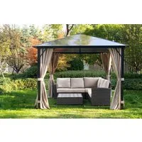 KONIFERA Pavillon Aruba, mit 4 Seitenteilen, Gestell aus Aluminium, Dach aus Polycarbonat-Stegplatten