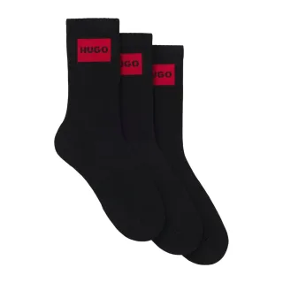 Hugo - Socken für Damen, Gekämmte Bio-Baumwolle (2er-Pack) (Schwarz)