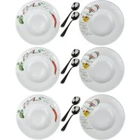 Retsch Arzberg Pastateller mit Dekor Ø 30cm inkl. Pastalöffel Set, (6 St), Spülmaschinengeeignet, Mikrowellengeeignet