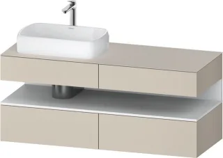 Duravit Qatego Konsolenwaschtischunterbau wandhängend Taupe Supermatt 1400x550x600 mm - QA4765018830 QA4765018830010
