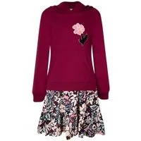 happy girls A-Linien-Kleid Happy girls Kleid Blume Kapuze Langarm berry (kein Set, 1-tlg)