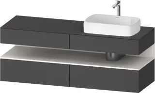 Duravit Qatego Konsolenwaschtischunterbau wandhängend Graphit Matt 1600x550x600 mm - QA4778084490000 QA4778084490000