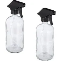 relaxdays Sprühflasche aus Glas 2er Set, (2-tlg)