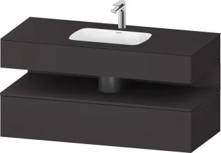 Duravit Qatego Einbauwaschtisch mit Konsolenwaschtischunterbau Graphit Supermatt 1200x550x600 mm - Q QA4787080800000