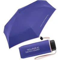 United Colors of Benetton Taschenregenschirm Ultra Mini Flat FS 2024 - purple opulence, leuchtende Modefarben mit kontrastreichem Saum