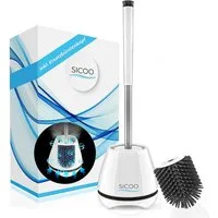 SICOO WC-Garnitur WC-Bürste Toilettenbürste Klobürste Bürstengarnitur, inkl. Silikon Ersatzkopf Höhe 40 cm
