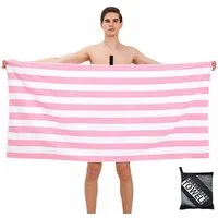 Bwecuy Strandtuch Große Strandtücher Cabana-Streifen (80 x 160 cm) - Mikrofaser Handtuch, weich und saugfähige Handtücher