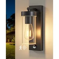 EDISHINE Außen-Wandleuchte mit Bewegungsmelder, ohne Leuchtmittel, Moderne Wandlampe mit Dämmerungssensor, für Haustür, Terrasse, Garage
