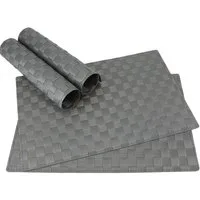 matches21 HOME & HOBBY Platzset Tischset MODERN grau 4er Tischunterlage als Tischdeko, (4-St), modernes Esstisch Platzdeckchen als abwaschbarer Tischuntersetzer