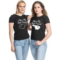 Couples Shop Print-Shirt She's My Best Friend Damen T-Shirt Set Beste Freunde mit modischem Spruch Print