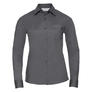 Russell Collection - "Classic" Hemd Pflegeleicht für Damen Langärmlig (Grau)