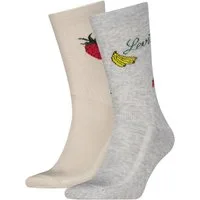 Levi's® Socken LEVIS REG CUT FRUIT AOP (2 Paar) Cotton-Mix, Fruit-Design, elastisch, weiche, bequeme Sohle