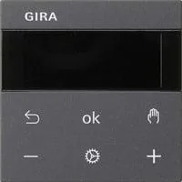 Raumtemperaturregler Display System 3000 System 55 mit kapazitiver Sensorfläche, Thermostat anthrazit, Retail