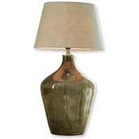 Mirabeau Tischleuchte Tischlampe Morazan grün/leinen