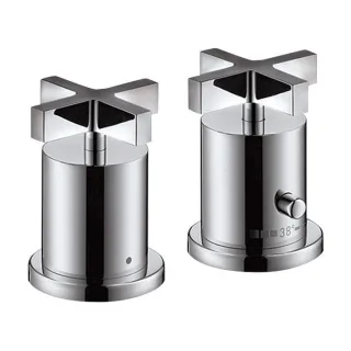 hansgrohe Axor Citterio Fertigmontageset 39480000 2-Loch-Wannenrandarmatur, mit Thermostat, Kreuzgriffen, chrom