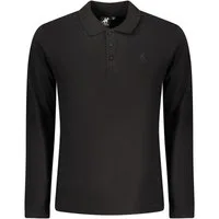 U.S. GRAND POLO Poloshirt Elegantes Schwarzes Herren Langarm-Polo mit