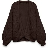 Vero Moda Strickjacke VMMAYBE LS OPEN CABLE CARDIGAN NOOS Kunstfaser, mit Zopfstrickmuster