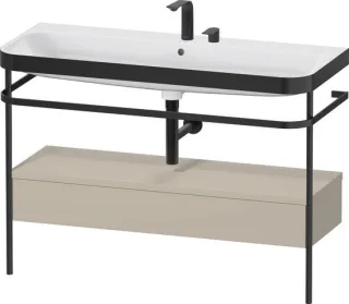Duravit Happy D.2 Plus c-bonded Set mit Metallkonsole und Schubkasten Taupe Seidenmatt 1175x490x850  HP4744E60600000