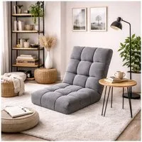 HTI-Living Relaxsessel Bodensessel Grau klappbar mit Rückenlehne verstellbar (1 Stück), Loungesessel