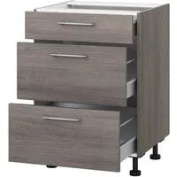 KOCHSTATION Auszugsunterschrank KS-Trea U2AS60 mit drei Auszügen, Breite 60 cm, Höhe 75 cm
