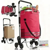 Juskys Einkaufstrolley 3in1, 56 l, mit 2 Rollen und Kühlfach, klappbar und modern, auch als Sackkarre