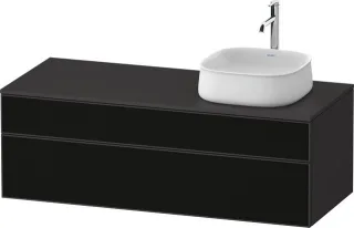 Duravit Zencha Konsolenwaschtischunterbau wandhängend Graphit & Schwarz Linienstruktur n/a & Superma ZE4822R63800000
