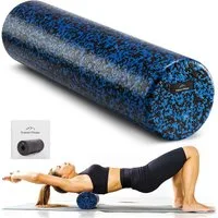 EVEREST FITNESS Faszienrolle Faszienrolle 60 cm Schwarz/Blau für Rücken, Beine und Pilates