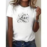 RMK T-Shirt Damen Shirt Top Sommer Basic Love Liebe Happy aus 100% Baumwolle