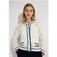 MORE&MORE Strickjacke feminine Lochmuster-Strickjacke