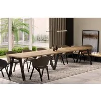 Endo-Moebel Esstisch Lungo XXL 130-405 cm, Metallgestell, ausziehbar, erweiterbar, riesiger Kulissentisch, 4m, extra lang und groß, stabil