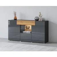 OTTO home Sideboard Toledo,Breite 159cm,moderne Anrichte mit dekorative Fräsungen,grifflos, Kommode viel Stauraum, Einlegeböden verstellbar,ohne Beleuchtung