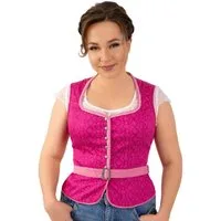 Ramona Lippert Trachtenbluse Mieder Nicole pink mit Gürtel Knöpfe Rückenlänge 51 cm