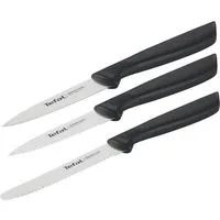 Tefal Messer-Set Colorfood für alle täglichen Vorbereitungen (Set, 3-tlg., Universalmesser (10 cm), Schälmesser (8 cm), Schälmesser (8 cm), deutscher Edelstahl, rostfrei, leicht strukturierte Griffe, K2733S
