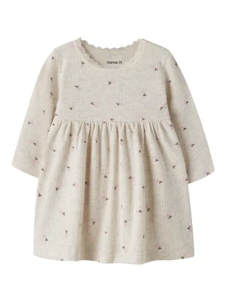 NAME IT - NBFLAUREL LS DRESS Peyote Melange - Gr. - 68