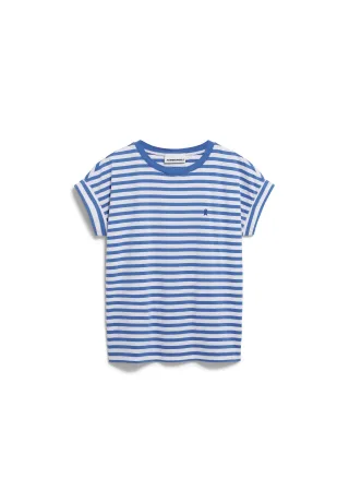 Armedangels - IDAARA STRIPE T-SHIRT white-dark morning - Gr. - M