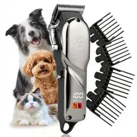 CkeyiN Pro Hundeschermaschine für Hund und Katze,Tierhaarschneidemaschine Profi,Schermaschine Set, mit 4 Aufsteckkämme,Geräuscharm, Komplett ausgestattet,für Alle Arten von Haustieren