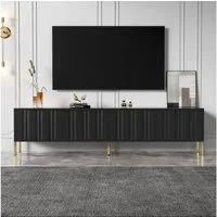 BlingBin Lowboard TV-Schrank Fernsehschrank (1 St., mit 4 Türen und goldenen Füßen), Gerilltes Türdesign,190×38×48cm