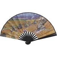MIRROSI Handfächer mit wunderschönem Gemälde Muster, Beidseitig gleiches Design, Hochwertiger Stoff statt Papier