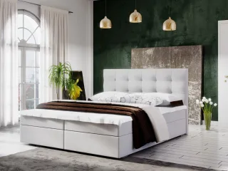 Boxspringbett Schlafzimmerbett KERLON 160x200cm Beige inkl.Bettkasten