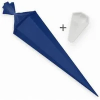 itenga Schultüte itenga Set Blau Bastelschultüte Rohling 85 cm eckig + Schultüten Spitz