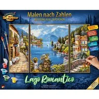 Schipper Malen nach Zahlen Meisterklasse Triptychon - Lago Romantico, Made in Germany