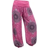 OriginalYou Haremshose Sommerhose Damen Wide Leg Flatterhose Hippie Boho mit elastischem Bund, sommerliches Design, Middle Waist