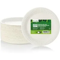 Vaily Einwegteller Pappteller 200er Pack - 22,5 cm Einweg Grillteller Party Weiß, (200 St)