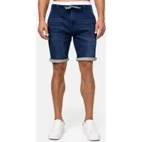 Indicode Jeansshorts Herren Azibo Jeans Shorts Herrenshorts elastischer Bund samt Tunnelzug