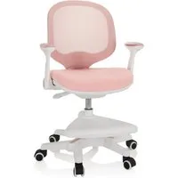 hjh OFFICE Bürostuhl Kinderstuhl Kid Ergo Stoff / Netzstoff, mitwachsend, höhenverstellbare Fußstütze, klappbare Armlehnen