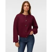 Vero Moda Strickjacke VMLEA LS O-NECK CARDIGAN NOOS Kunstfaser, loose fit