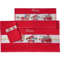 Erwin Müller Handtücher Kinder-Frottier-Set "Feuerwehr" 3-teilig, Walk-Frottier Uni