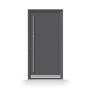 Haustür mit Fingerprint, Aluminium, Anthrazitgrau RAL 7016, 700 x 1700 mm, individuell konfigurieren